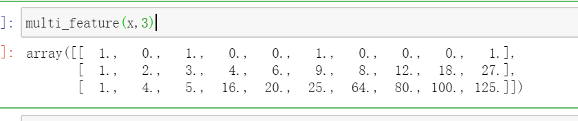 python實現(xiàn)PolynomialFeatures多項式的方法