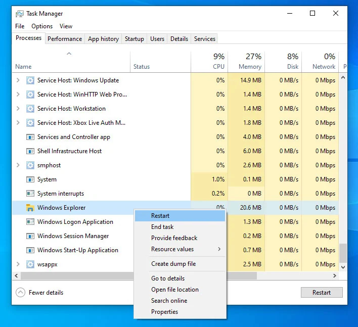Win10系統(tǒng)怎么重新啟動Explorer.exe(Windows資源管理器)?