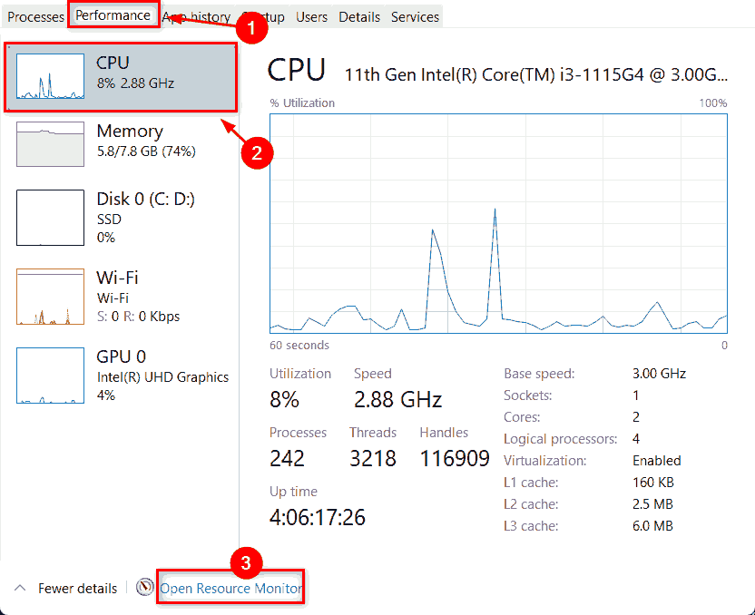 怎么檢查Win11中哪些進(jìn)程占用更多CPU？