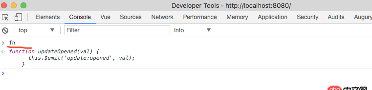 javascript - 如何在瀏覽器如chrome中審查元素時查看某個元素綁定的Vue方法？