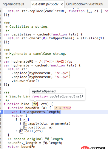 javascript - 如何在瀏覽器如chrome中審查元素時查看某個元素綁定的Vue方法？