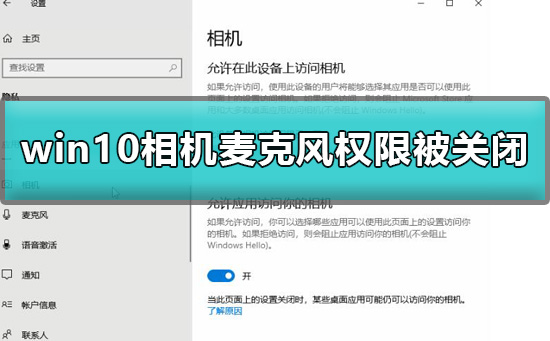 win10相機麥克風權(quán)限被關(guān)閉怎么辦詳細教程