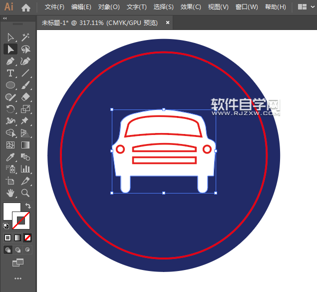 ai怎么畫(huà)機(jī)動(dòng)車(chē)行駛路牌