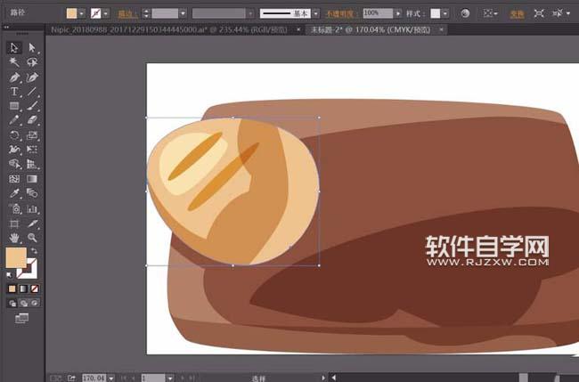 ai設(shè)計(jì)面包圖案的步驟